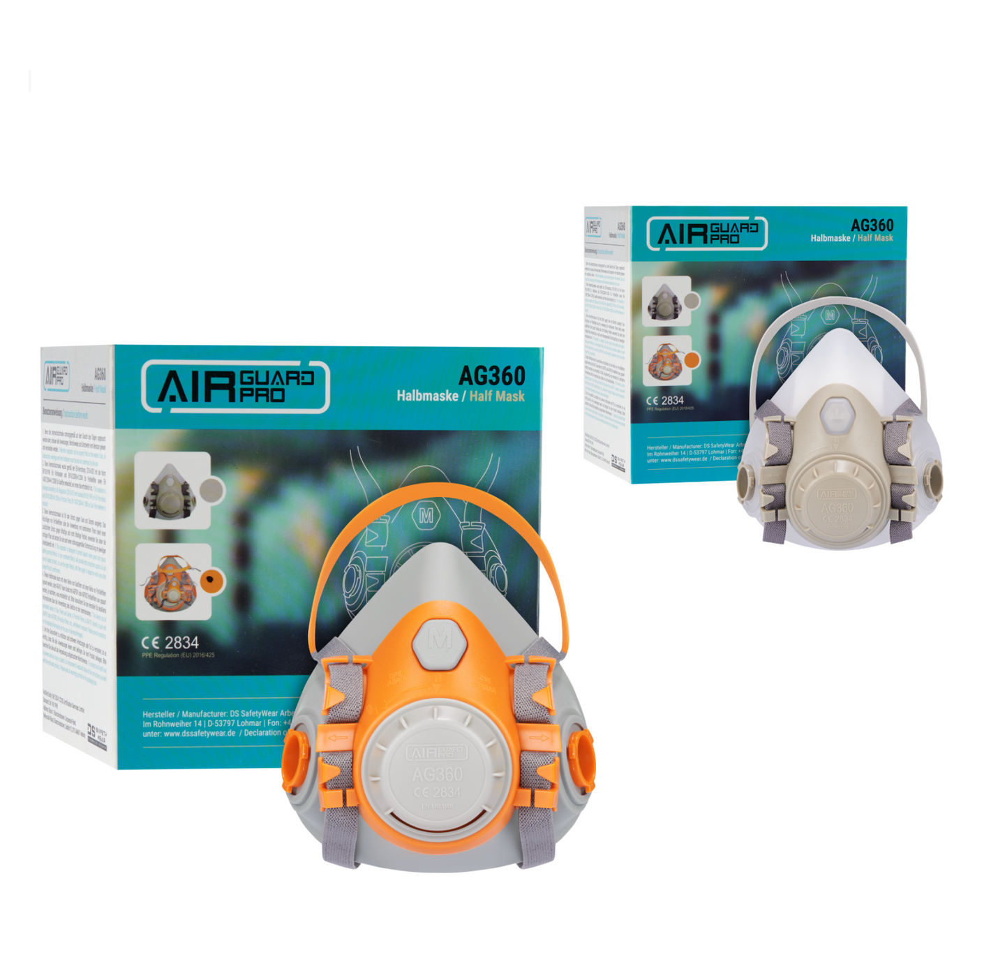 Halbmaske ohne Filter Baumaske Atemschutz Feinstaubmaske mit Ventil für Asbest und KMF EN149