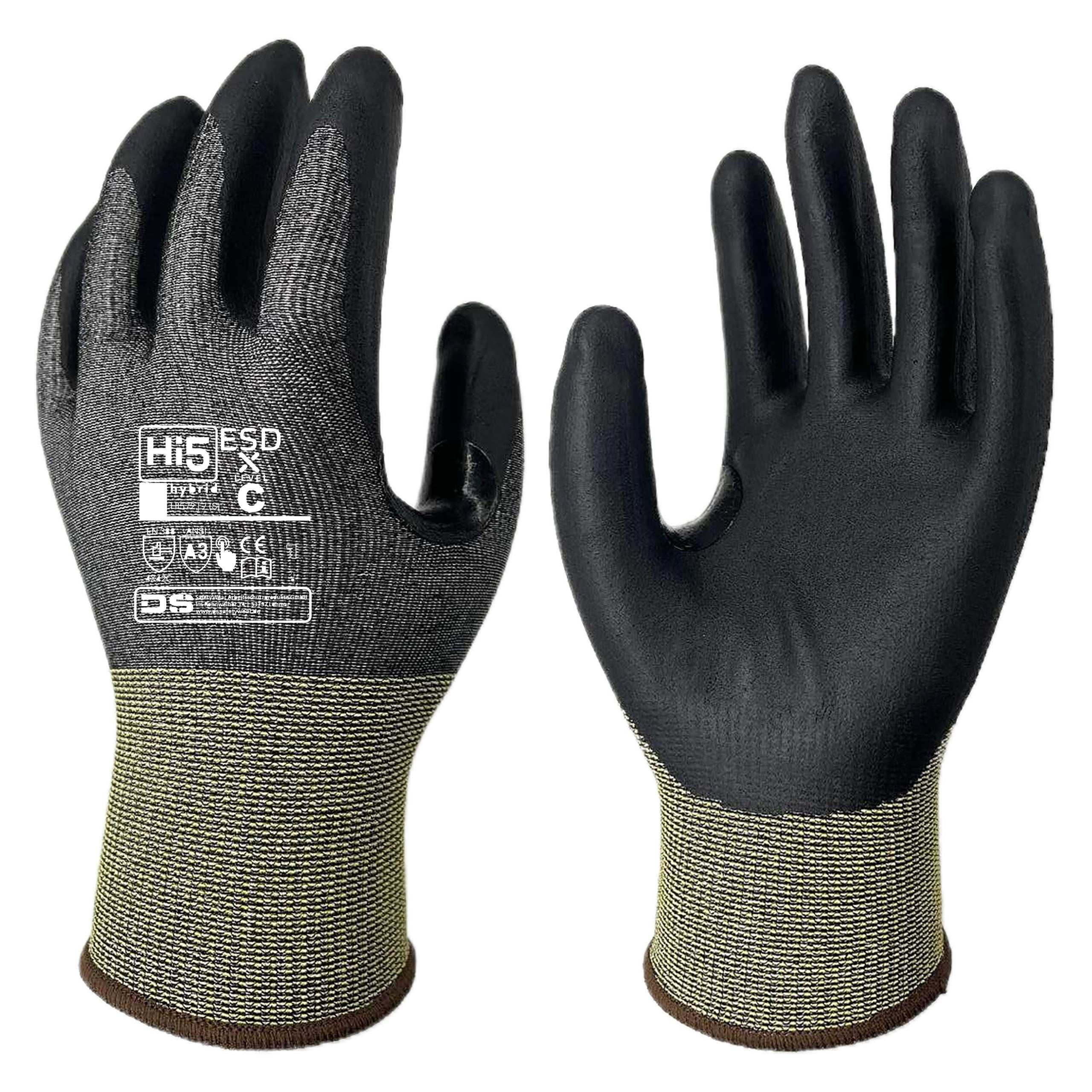12x Paar ESD-Handschuhe elektrostatische Schnittschutz Montagehandschu