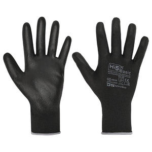 12x Paar Arbeitshandschuhe Montagehandschuhe Handschuhe 3131X schwarz PU-Beschichtung