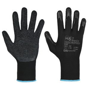 12x Paar Arbeitshandschuhe Montagehandschuhe Garten Handschuhe Latex 3141X schwarz Polyester-Strick LATEX