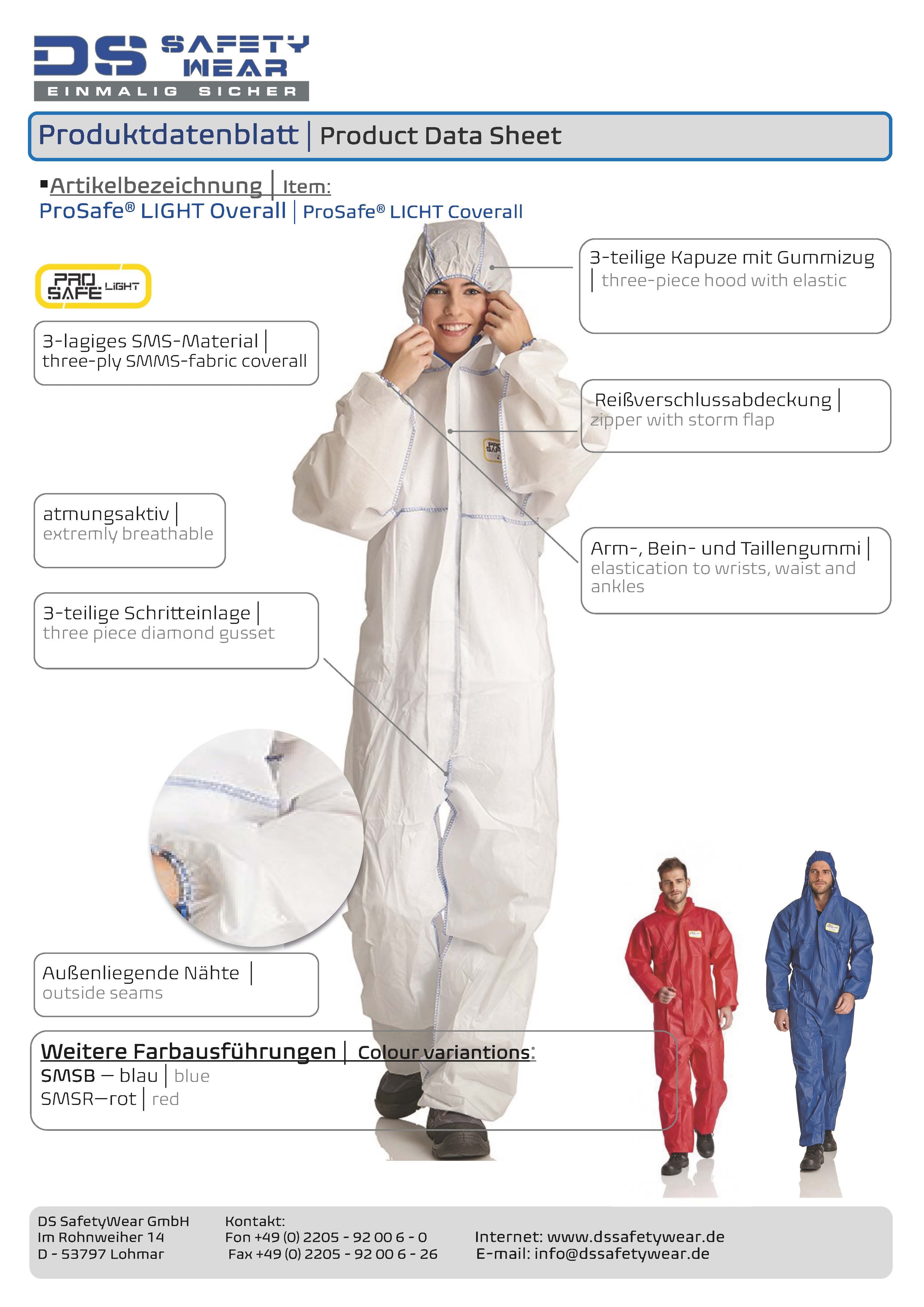 Einwegoveralls Typ 3/4/5/6