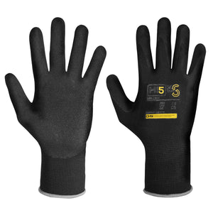 Hi5 X Super S Handschuhe 4121X schwarz raue Nitrilbeschichtung