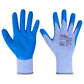 12x Paar Hi5 X Basic Handschuhe 2131X blau Latexbeschichtung mit Knitterstruktur