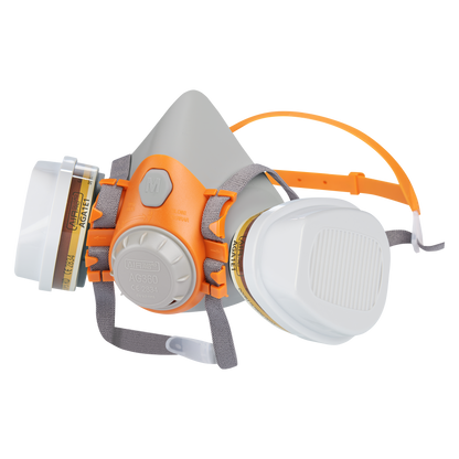 HALBMASKE MIT FILTER Baumaske Atemschutz Feinstaubmaske mit Ventil für Asbest und KMF ProSafe EN 149