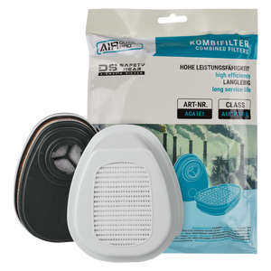 Filter für Halbmaske und Vollmaske – AirGuard Pro® Kombifilter A1E1P3 R D (Paar) – zuverlässiger Schutz bei Asbest-, KMF- und Schadstoffarbeiten
