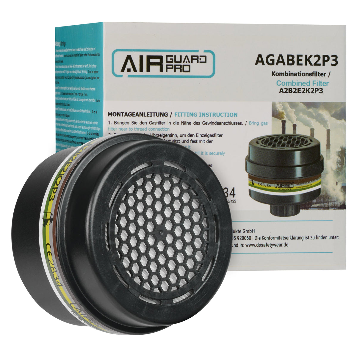 Karton 20 Stück AirGuard Pro® Kombifilter A2B2E2K2 P3 AGABEK2P3