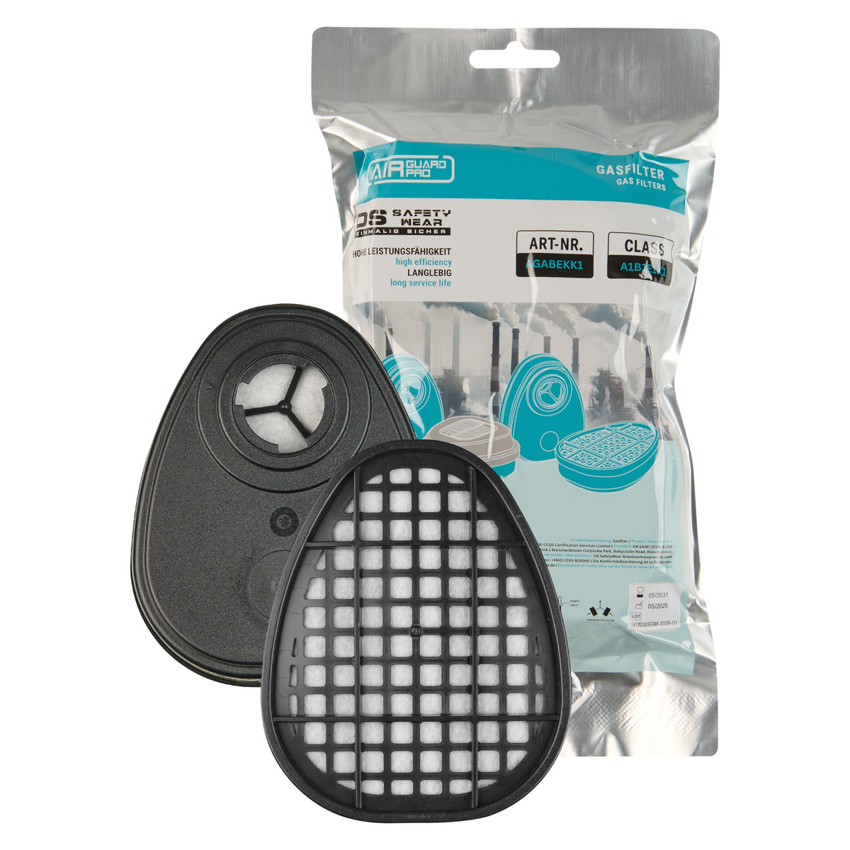 Karton 30 Paar AirGuard Pro® Gasfilter A1B1E1K1 AGABEKK1