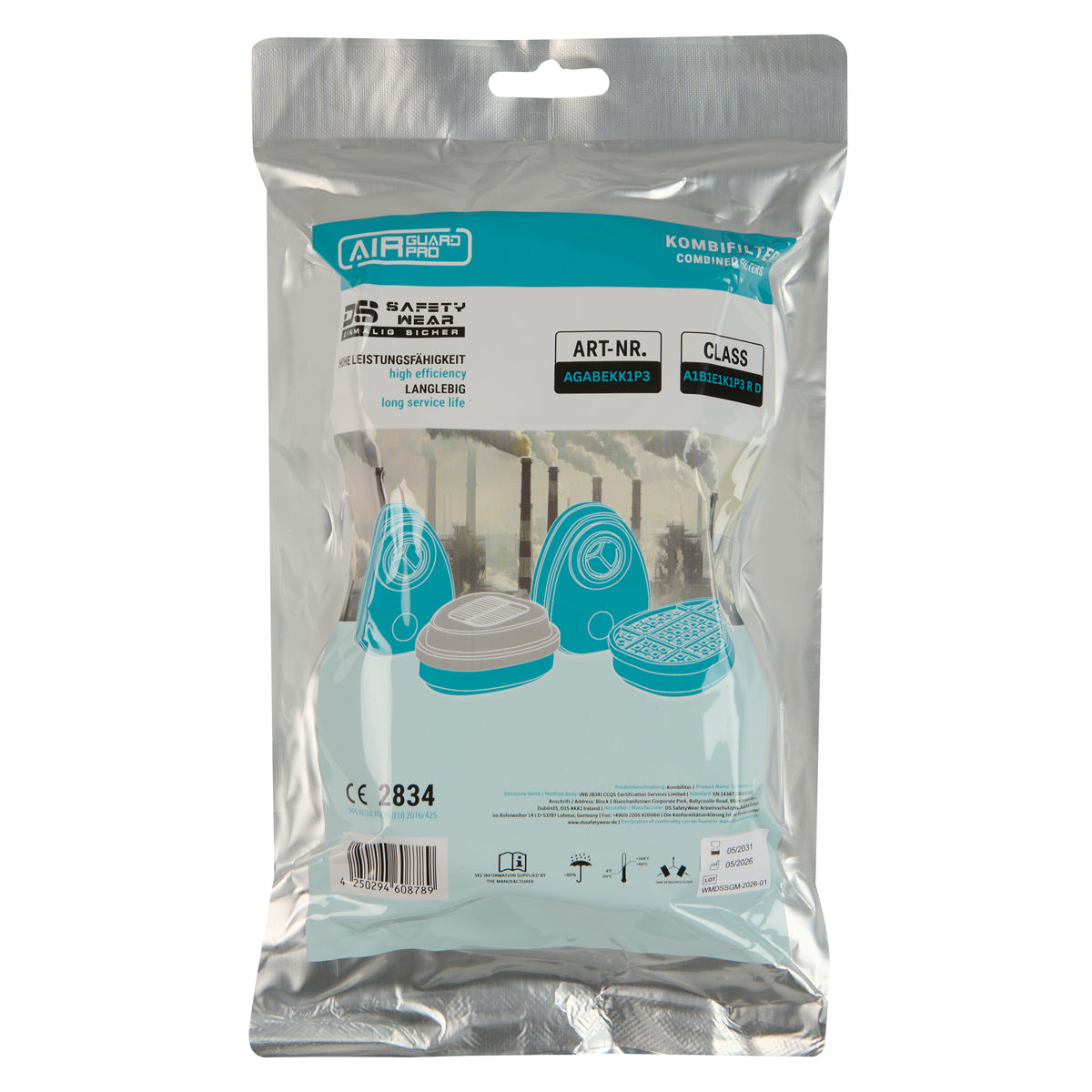 AirGuard Pro® Kombifilter A1B1E1K1 P3 R D für Halbmaske AG360 & Vollmaske AG700