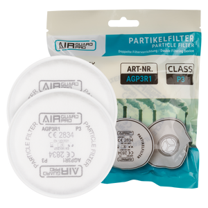 Filter für Voll-/Halbmaske AirGuard Pro® AGP3R1 Partikelfilter (Paar) – zuverlässiger Schutz bei Asbest- und KMF-Arbeiten