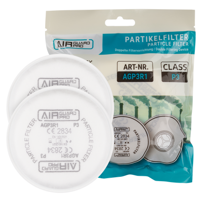 Filter für Voll-/Halbmaske AirGuard Pro® AGP3R1 Partikelfilter (Paar) – zuverlässiger Schutz bei Asbest- und KMF-Arbeiten