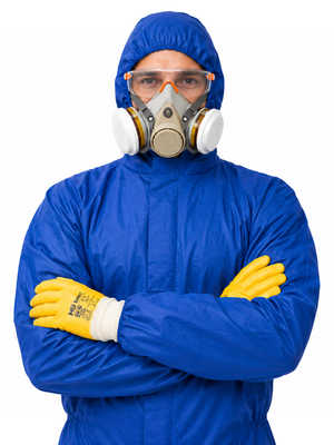 Arbeitsschutzset ASBEST KMF PROFI Schutzoverall + Halbmaske mit Filter + Schutzbrille + Arbeitshandschuhe - Asbest KMF Sanierung Abbruch