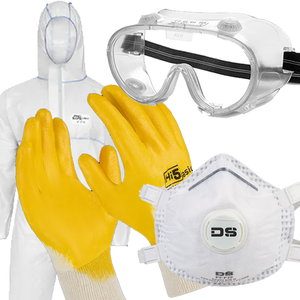 Kit di protezione amianto: Tuta protettiva + Maschera antipolvere FFP3 + Occhiali protettivi + Guanti da lavoro Tuta da imbianchino Maschera con valvola Amianto Lana minerale Lavori di demolizione e risanamento