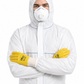 Kit di protezione sul lavoro tuta protettiva + maschera antipolvere FFP2 + guanti da lavoro tuta da imbianchino maschera da costruzione con valvola ristrutturazione demolizione