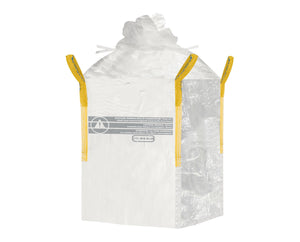 Transparentes Big Bag für Dämmwolle KMF Mineralwolle Glaswollle 90x90x110cm Schürze 150KG