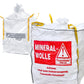Big Bag LANA MINERALE per 90x90x110cm TRGS 521 smaltimento KMF lana isolante lana di vetro lana minerale 150kg con grembiule richiudibile