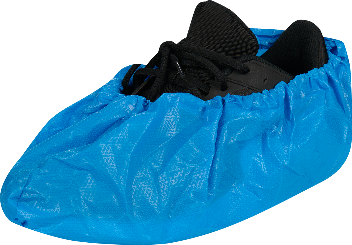 CPE-Schuhüberzieher aus starker PE-Folie blau 85my