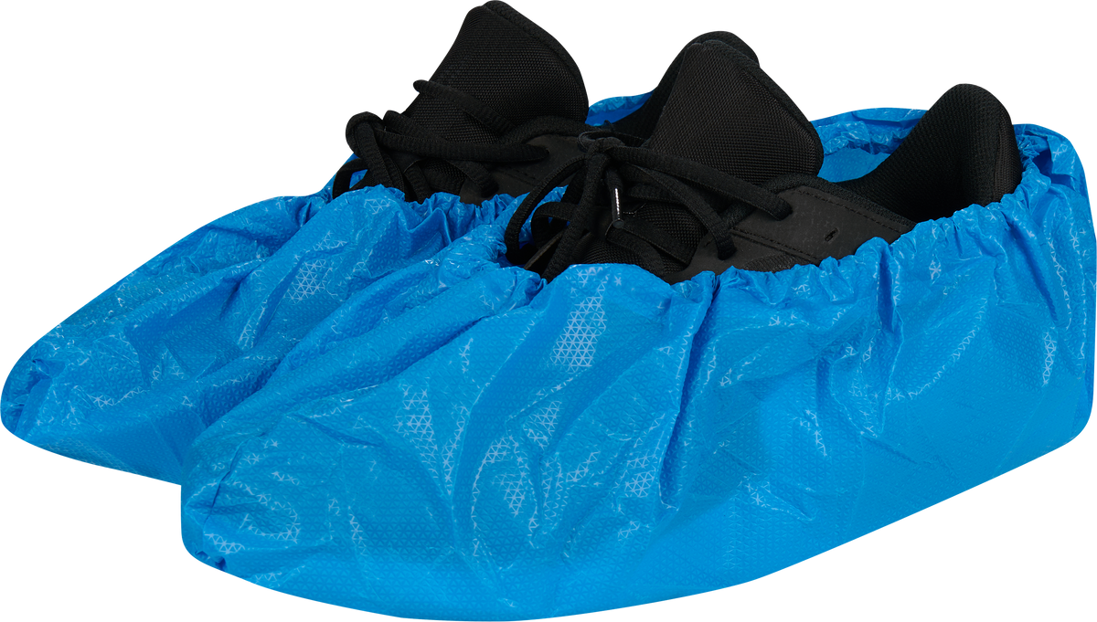 CPE-Schuhüberzieher aus starker PE-Folie blau 85my