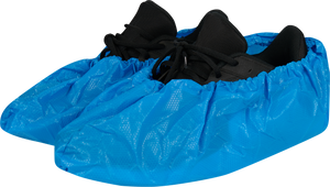 CPE-Schuhüberzieher aus starker PE-Folie blau 85my