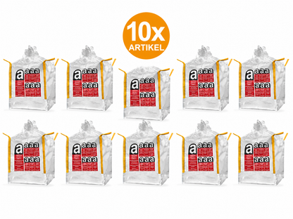 ASBEST Big Bag 90×90×110 cm 1.000 kg portata TRGS 519 Big Pack FIBC con grembiule rivestito