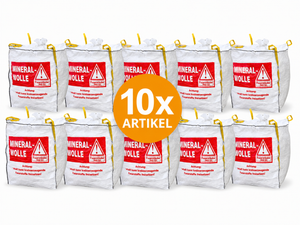 XXL Big Bag KMF per trasporto 2,5 m³ 135x135x130 cm extra grande per smaltimento lana isolante lana di vetro lana minerale KMF portata 250 kg con grembiule richiudibile sacco in tessuto