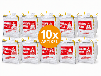 Big Bag LANA MINERALE per 90x90x110cm TRGS 521 smaltimento KMF lana isolante lana di vetro lana minerale 150kg con grembiule richiudibile