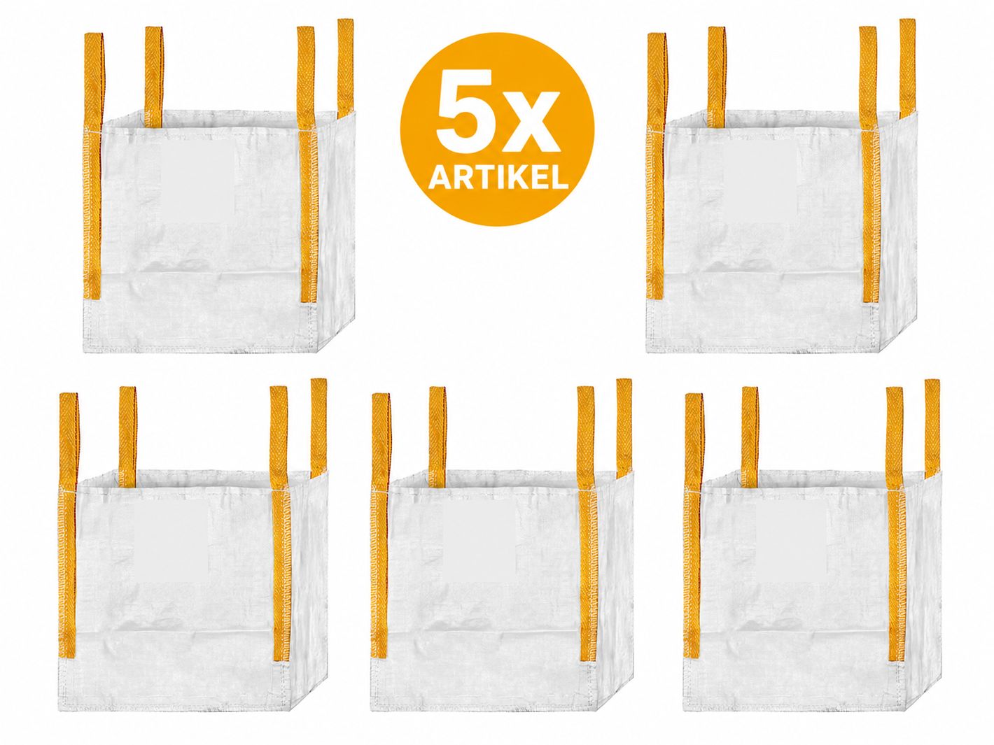 Big Bag Sacco da trasporto 60x60x60 Portata 500kg Contenitore di smaltimento con asole di sollevamento