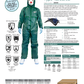 1x AG MAX Tuta protettiva professionale Tuta antiparassitaria Verde CAT. III Tipo 4B 5B 6B – ISO 27065 Classe 2 Pesticidi, agenti infettivi, particelle radioattive, antistatico, camera bianca Classe 5-9