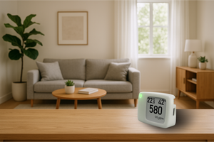 CO₂ Sensor Monitor mobiler Luftqualitätssensor mit E-Ink-Display, ESP32-S2 und WLAN mit LED-Ampel OpenCO₂-Sensor SmartHome open source