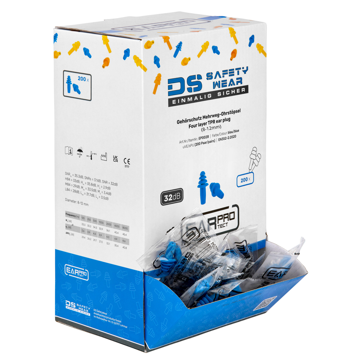 EarProtect Mehrweg Ohrstöpsel | TPE | SNR 32 dB