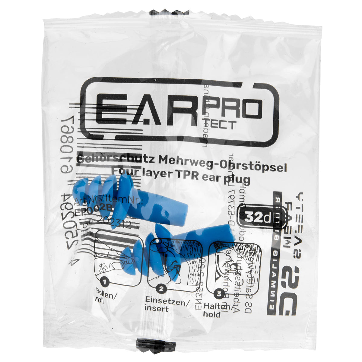 EarProtect Mehrweg Ohrstöpsel | TPE | SNR 32 dB