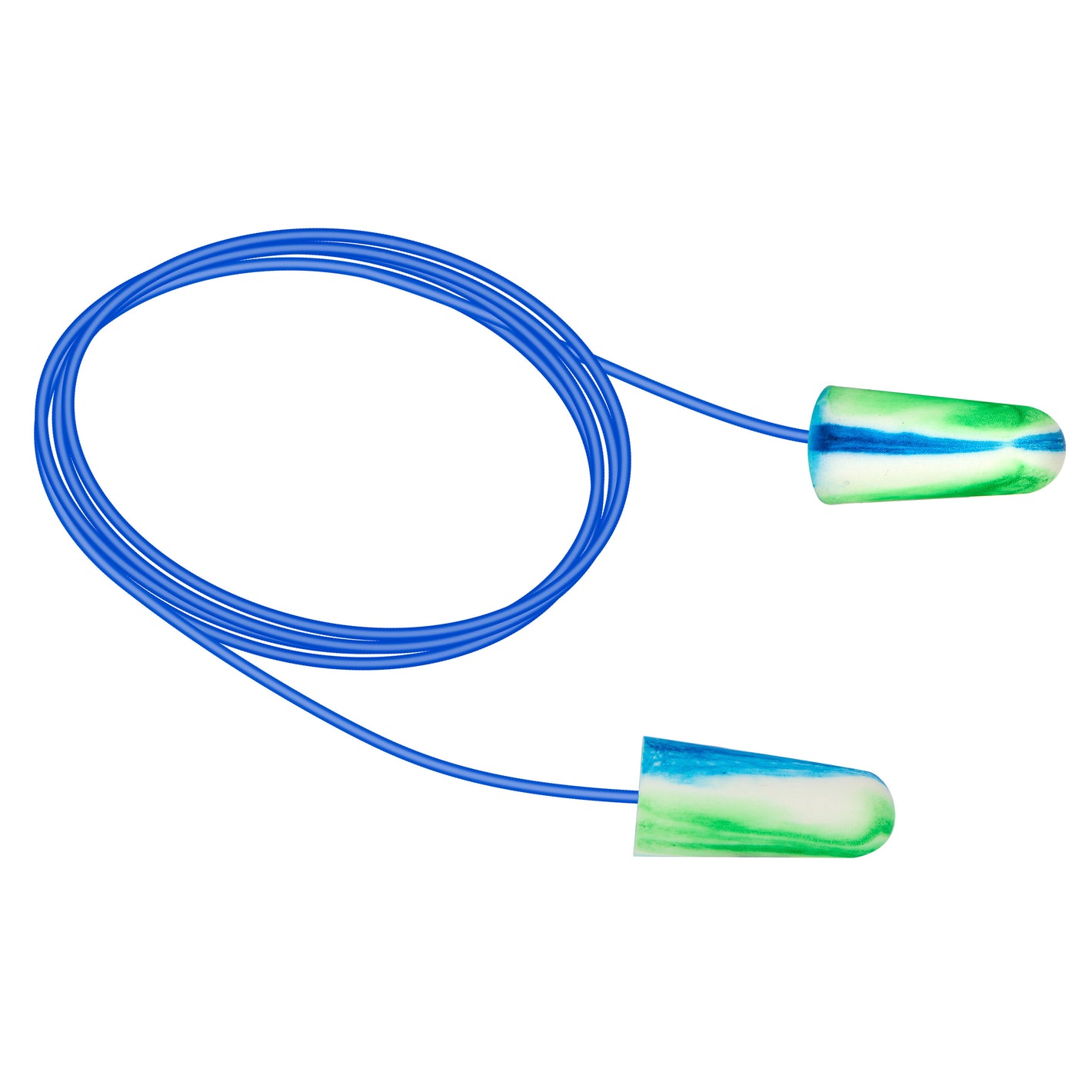 100 paia di tappi per le orecchie con cordino in scatola dispenser protezione acustica monouso 37dB confezionati singolarmente blu/bianco/verde