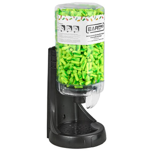 Distributore di tappi per le orecchie con 500 paia di tappi inclusi Montaggio a parete possibile Protezione acustica Cuffie antirumore monouso verde/giallo