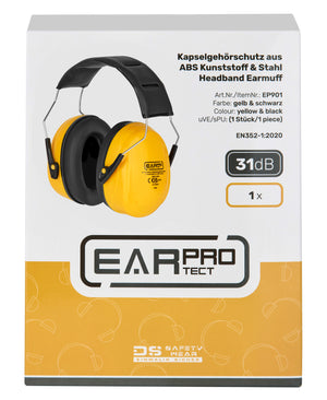 Gehörschutz Kapselgehörschutz Ohrschutz EarProtect SNR 31 dB, komfortabel & robust für die Baustelle