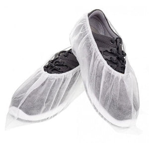 50x PP-Überschuhe ohne Gummisohle 38 × 16,5 cm CE CAT.I Asbest Überziehschuhe 40 g/qm niedrig weiß blau