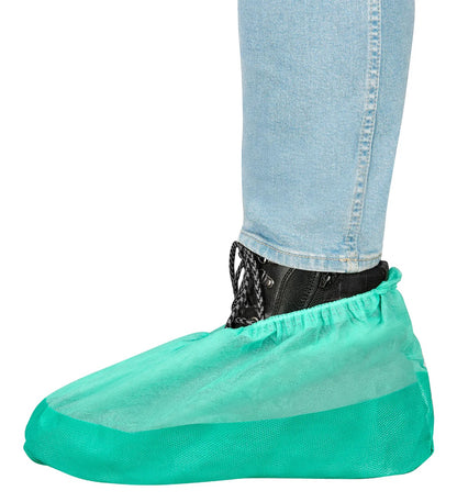 1 KARTON 300 Stück PP-Überschuhe Schuhüberzieher rutschfeste Gummi-Sohle hoch 40 g/qm rutschfeste Sohle hoch Asbest Baustelle Boden CE CAT.I weiß blau grün rot