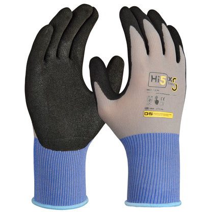 Hi5 X Super S Handschuhe 4121X grau-schwarz raue Nitrilbeschichtung