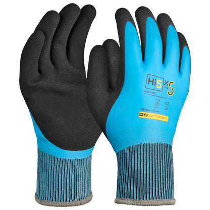 Hi5 X Super S Winterhandschuhe 3231Xblau-schwarz doppelte Latexbeschichtung inkl Daumen