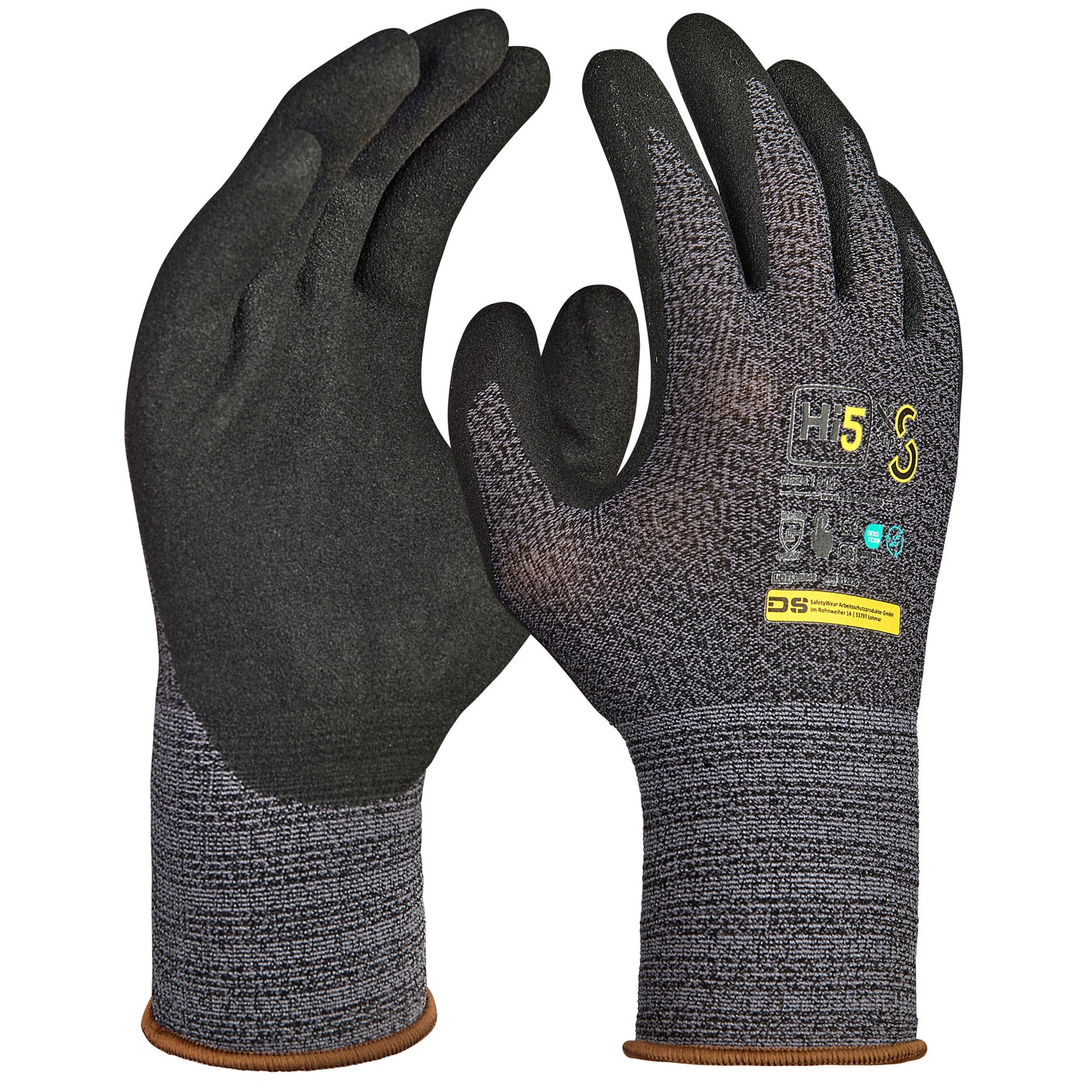 Hi5 X Super S Handschuhe 4131X schwarz raue Nitrilbeschichtung