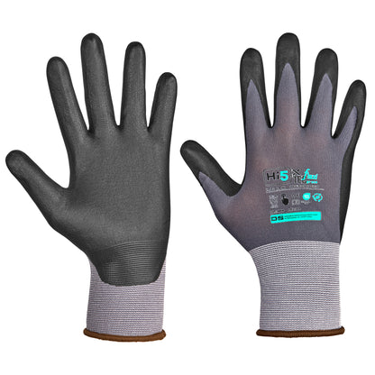 Hi5 X Green Handschuhe 4131X grau-schwarz Elasthan Nitrilschaumbeschichtung