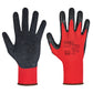 KARTON DER ROTE 120x Paar Montagehandschuhe 3131X Arbeitshandschuhe Handwerk Bau Garten Latex Crinkle beschichtet rot/schwarz