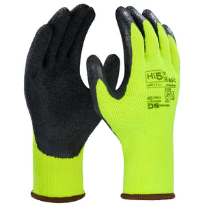 Hi5 X Basic Winterhandschuhe 2131X gelb-schwarz Latexbeschichtung