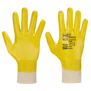 Hi5 X Basic Handschuhe 4121X weiß-gelb Nitrilbeschichtung komplett