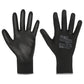 KARTON 120x Paar Arbeitshandschuhe Basic PU-beschichtet schwarz 3131X Montagehandschuhe Polyester-Strick Gartenhandschuh