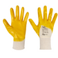 12x Paia GUANTI DA LAVORO GIALLI 3111X Edilizia Giardinaggio Demolizione Rivestimento in nitrile Giallo