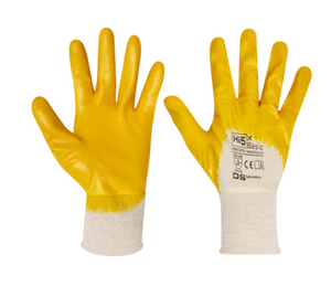 12x Paia GUANTI DA LAVORO GIALLI 3111X Edilizia Giardinaggio Demolizione Rivestimento in nitrile Giallo