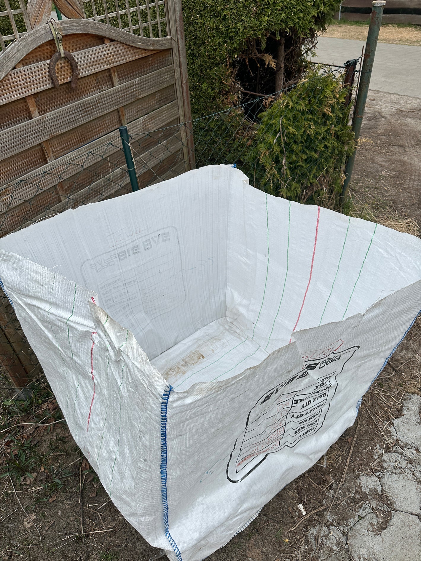 5x Big Bag gebraucht 120x100x120 cm Gartensack Transportsack Entsorgungsäcke unbeschichtet ohne Schürze 1m³ oben offen ohne Hebeschlaufen