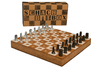 SchachBitBox - Magnetisch, hochwertig, durchdacht 32tlg. Profi Bit Set: Werkzeug-Schach aus deutscher Manufaktur Schrauberbit-Set Schraubendreher Bits Handwerker Geschenkidee