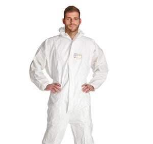 1x ProSafe®MP Schutzanzug Typ 5/6 weiss - Mikroporöse Filmmembran Schutzoverall für Asbest KMF Industrie Labor CAT.III Typ 5 6