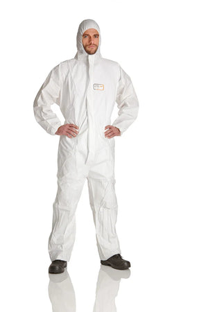 1x ProSafe®MP Schutzanzug Typ 5/6 weiss - Mikroporöse Filmmembran Schutzoverall für Asbest KMF Industrie Labor CAT.III Typ 5 6