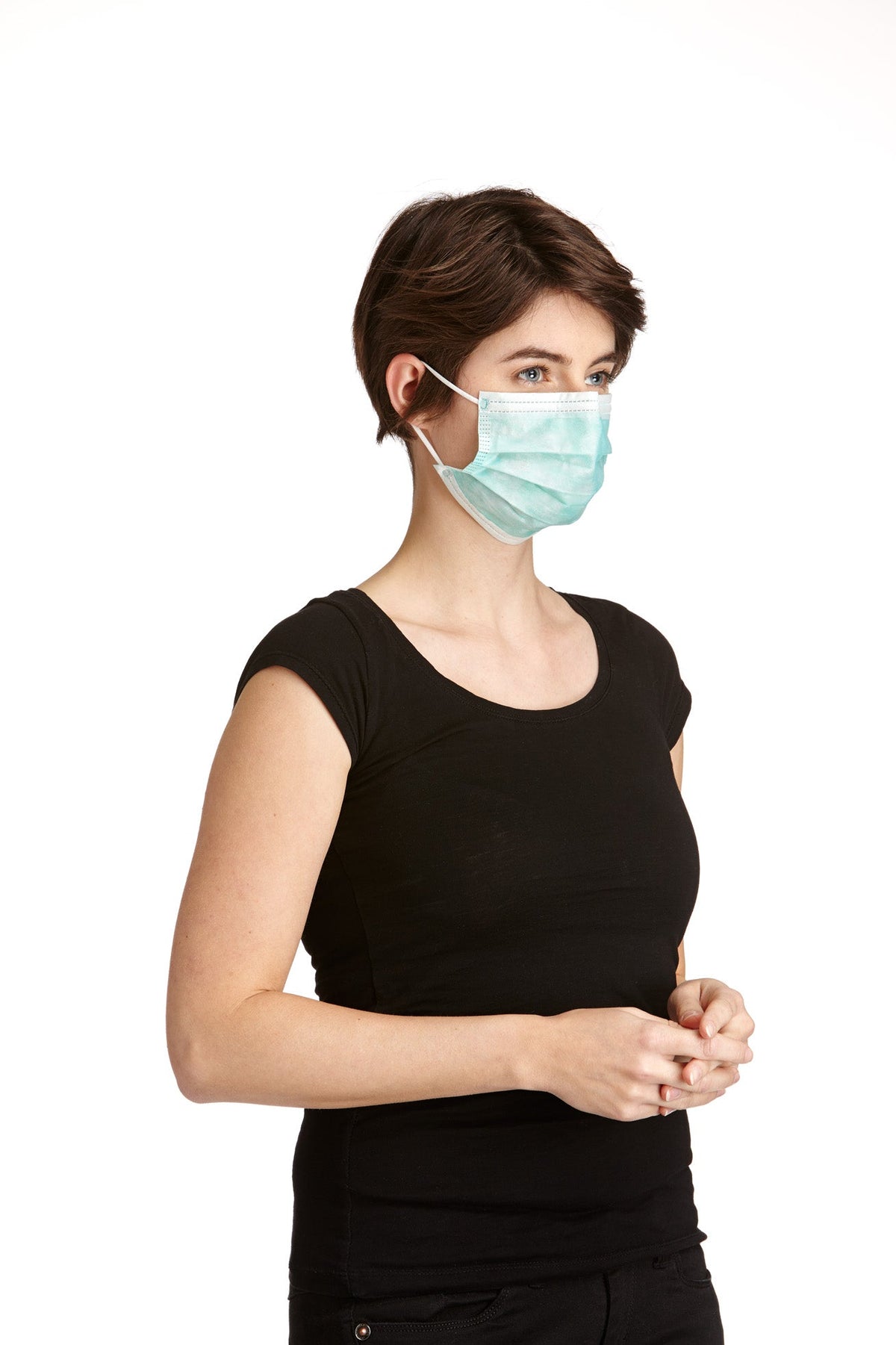 Medizinischer Mundschutz Typ IIR, 3-lagig, latexfrei, blau